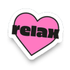 A heart with a written 'relax'